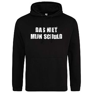 Hoodie heren Das niet mijn schuld zwart